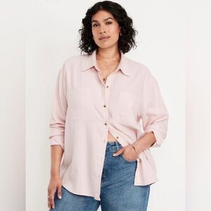 Old Navy Soft Pink Collared Shirt 4x plus size boyfriend shirt